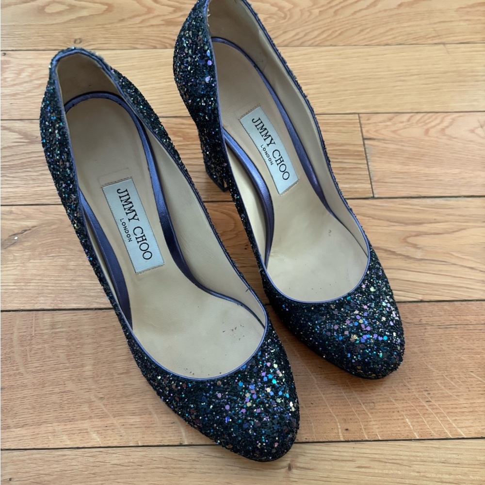 Jimmy Choo Multicolor Glitter Heels